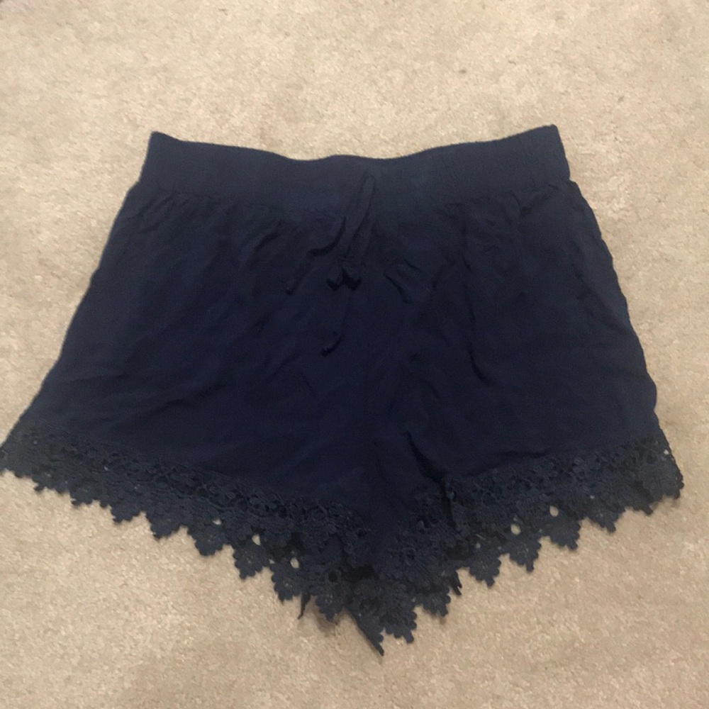 Dark blue lace at the bottom shorts